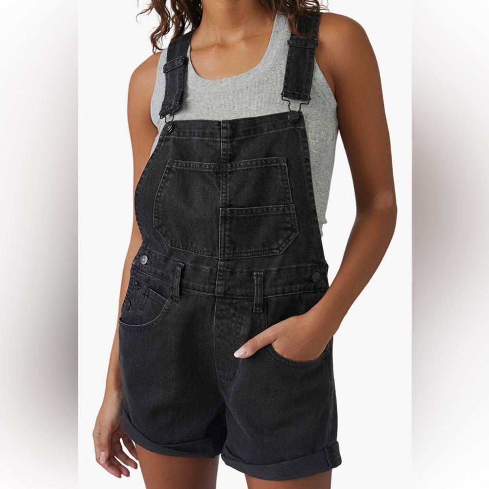 We The Free Black Denim Romper